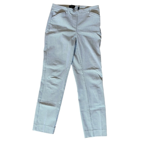 Reitmans The Iconic Slim Fit Dress Pants Size 6 Gray White Pinstripe Trousers - Picture 1 of 12